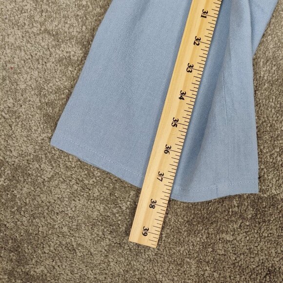 Autograph Women's Straight Pants Size L Blue Linen Viscose Resortwear Outerwear - Picture 10 of 10